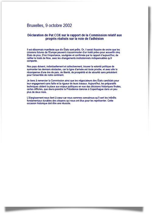 Statement on the commission report