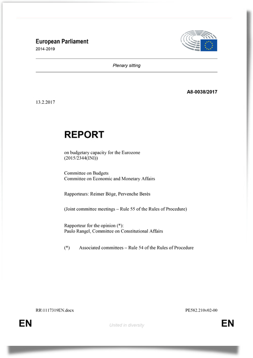 Report on the budgetary capacity of the Eurozone
