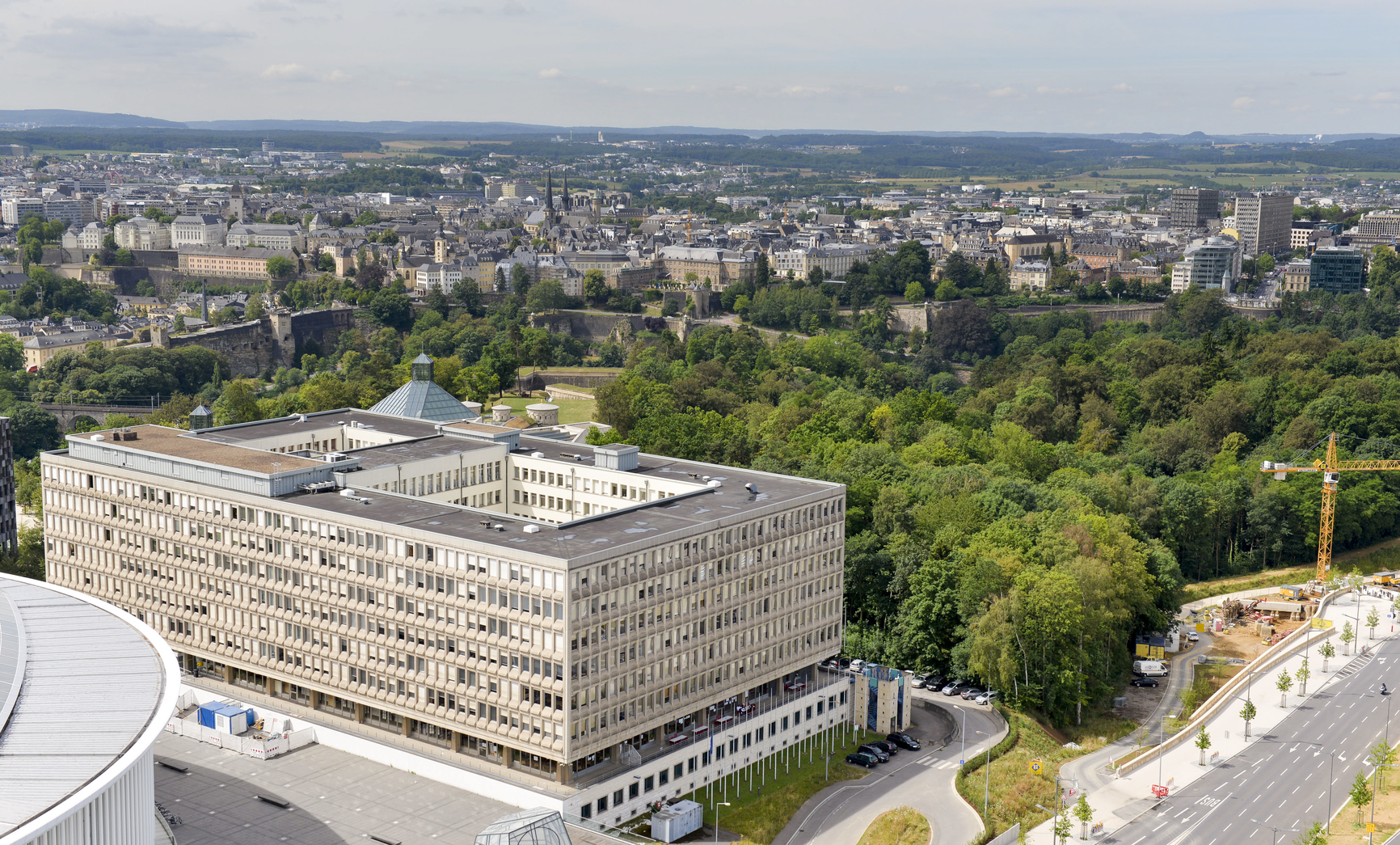 Aerial view of Schuman Building in Luxembourg