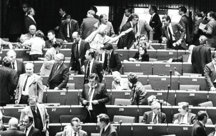 MEPs in the hemicycle during the election of the President